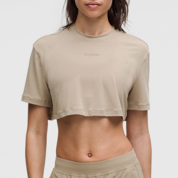 lululemon athletica Tops - lululemon athletica Women's Tan Crop Top